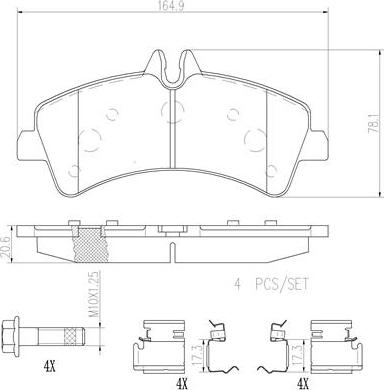 Brembo P50060N - Brake Pad Set, disc brake autospares.lv