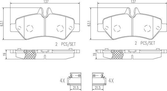 Brembo P50084N - Brake Pad Set, disc brake autospares.lv