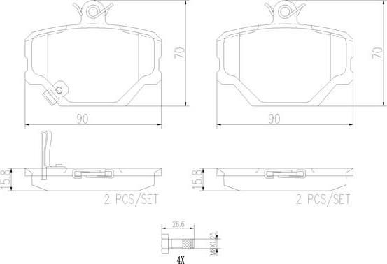 Brembo P50038N - Brake Pad Set, disc brake autospares.lv