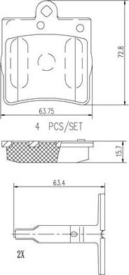 Brembo P50025N - Brake Pad Set, disc brake autospares.lv