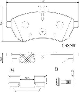 Brembo P50070N - Brake Pad Set, disc brake autospares.lv