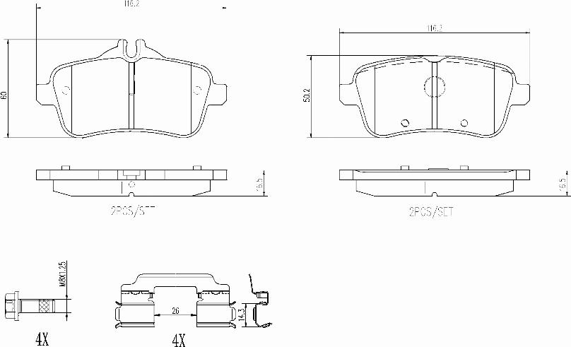 Brembo P50156N - Brake Pad Set, disc brake autospares.lv