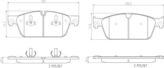 Brembo P50102N - Brake Pad Set, disc brake autospares.lv