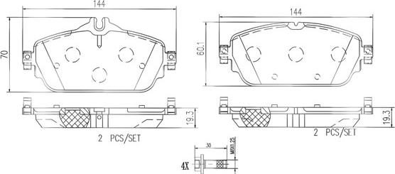 Brembo P50119N - Brake Pad Set, disc brake autospares.lv