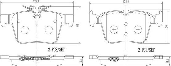 Brembo P50122N - Brake Pad Set, disc brake autospares.lv