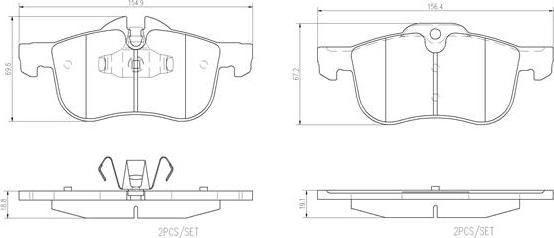 Brembo P52017N - Brake Pad Set, disc brake autospares.lv