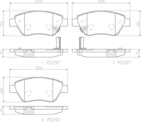 Brembo P66001N - Brake Pad Set, disc brake autospares.lv