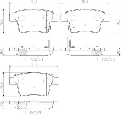 Brembo P66002N - Brake Pad Set, disc brake autospares.lv