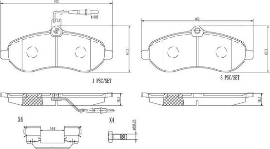 Brembo P61096N - Brake Pad Set, disc brake autospares.lv