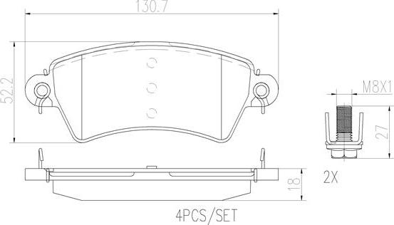 Brembo P61065N - Brake Pad Set, disc brake autospares.lv