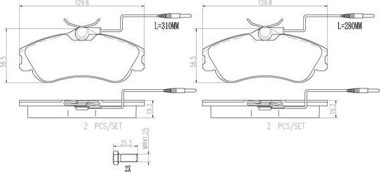 Brembo P61060N - Brake Pad Set, disc brake autospares.lv