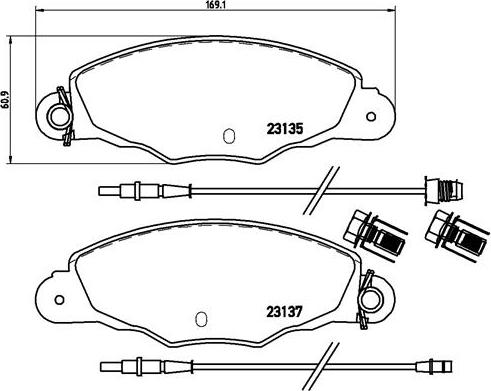 Brembo P 61 061 - Brake Pad Set, disc brake autospares.lv