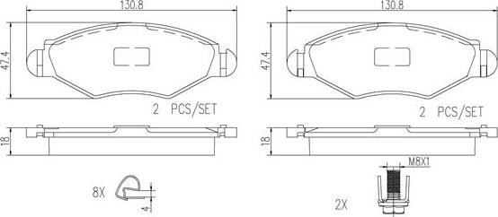 Brembo P61063N - Brake Pad Set, disc brake autospares.lv