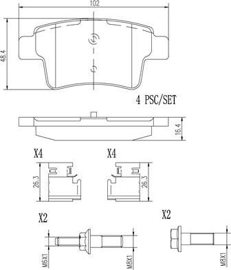 Brembo P61085N - Brake Pad Set, disc brake autospares.lv