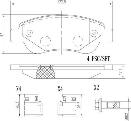 Brembo P61081N - Brake Pad Set, disc brake autospares.lv