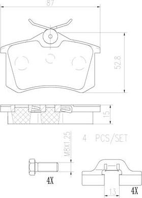 Brembo P61088N - Brake Pad Set, disc brake autospares.lv