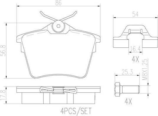 Brembo P61079N - Brake Pad Set, disc brake autospares.lv