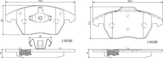 Brembo P61076N - Brake Pad Set, disc brake autospares.lv