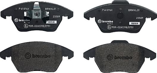 Brembo P 61 076X - Brake Pad Set, disc brake autospares.lv