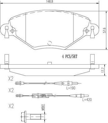 Brembo P61071N - Brake Pad Set, disc brake autospares.lv