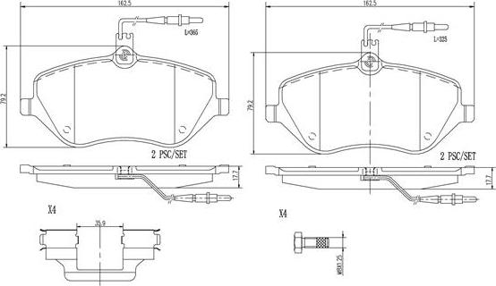 Brembo P61078N - Brake Pad Set, disc brake autospares.lv