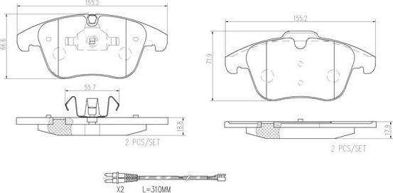 Brembo P61106N - Brake Pad Set, disc brake autospares.lv