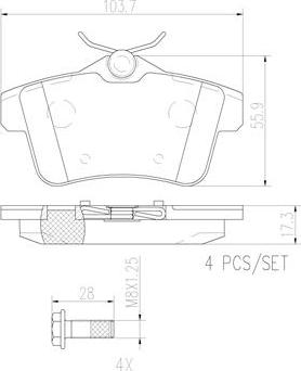 Brembo P61114N - Brake Pad Set, disc brake autospares.lv