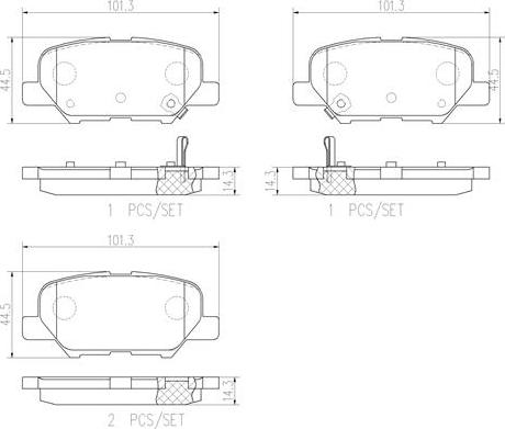 Brembo P61111N - Brake Pad Set, disc brake autospares.lv