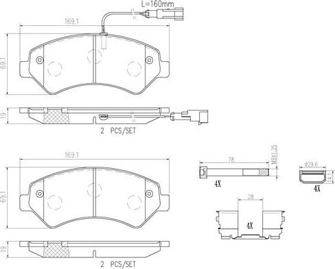 Brembo P61118N - Brake Pad Set, disc brake autospares.lv