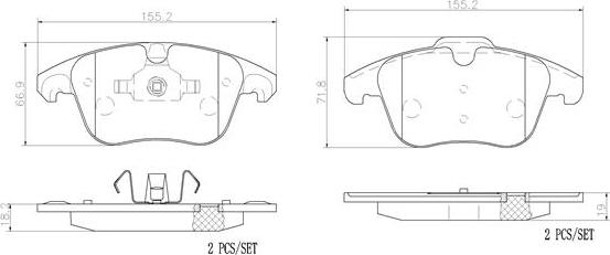 Brembo P61117N - Brake Pad Set, disc brake autospares.lv