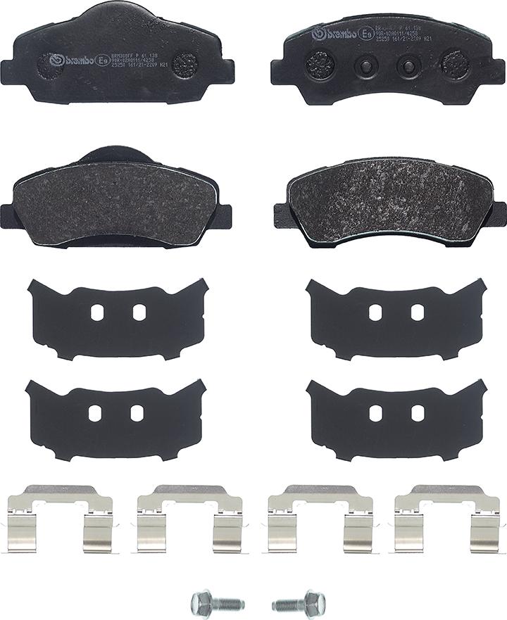 Brembo P 61 138 - Brake Pad Set, disc brake autospares.lv