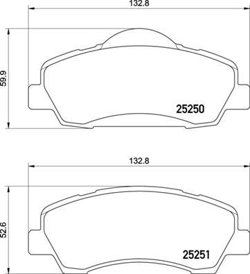 Brembo P 61 138 - Brake Pad Set, disc brake autospares.lv