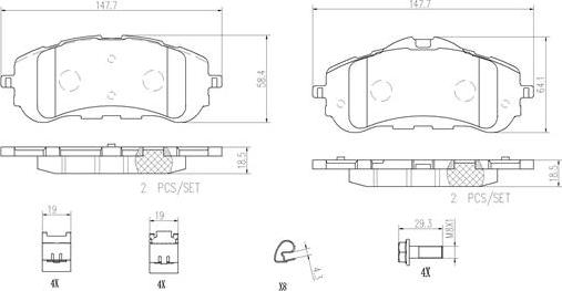 Brembo P61120N - Brake Pad Set, disc brake autospares.lv