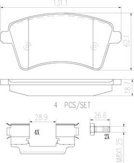 Brembo P68044N - Brake Pad Set, disc brake autospares.lv