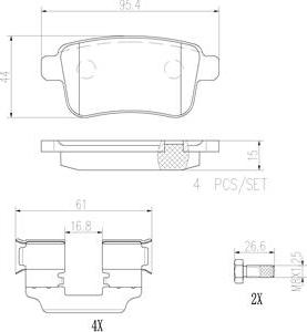 Brembo P68043N - Brake Pad Set, disc brake autospares.lv