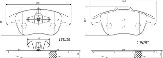 Brembo P68047N - Brake Pad Set, disc brake autospares.lv