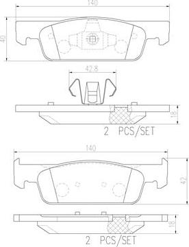 Brembo P68059N - Brake Pad Set, disc brake autospares.lv