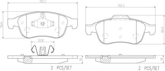 Brembo P68050N - Brake Pad Set, disc brake autospares.lv