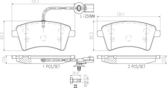 Brembo P68058N - Brake Pad Set, disc brake autospares.lv