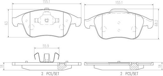 Brembo P68052N - Brake Pad Set, disc brake autospares.lv