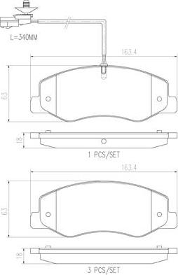 Brembo P68061N - Brake Pad Set, disc brake autospares.lv