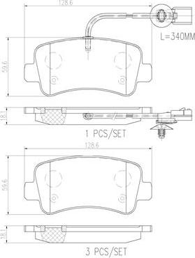 Brembo P68063N - Brake Pad Set, disc brake autospares.lv