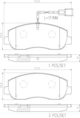 Brembo P68062N - Brake Pad Set, disc brake autospares.lv