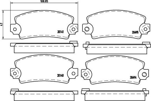 Brembo P 68 001 - Brake Pad Set, disc brake autospares.lv