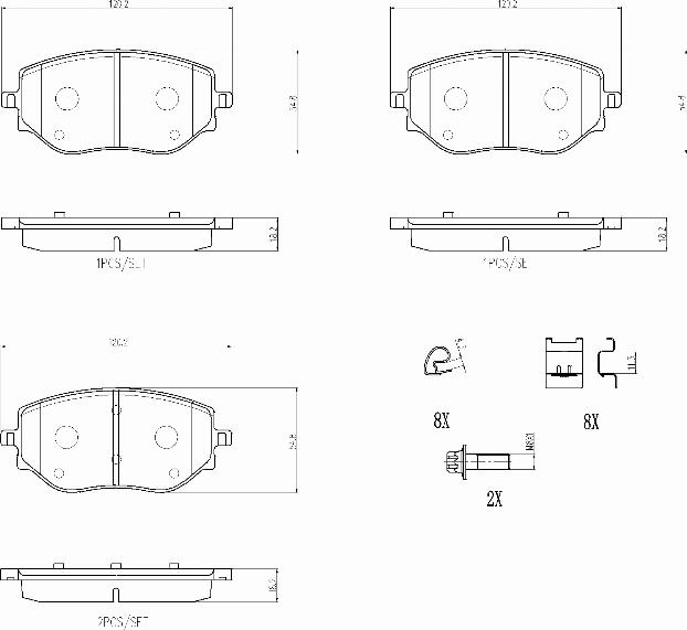 Brembo P68073N - Brake Pad Set, disc brake autospares.lv