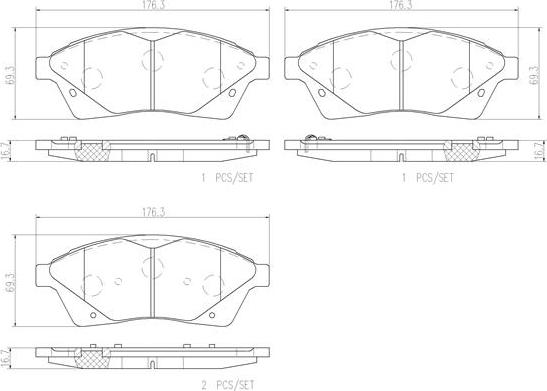 Brembo P09010N - Brake Pad Set, disc brake autospares.lv