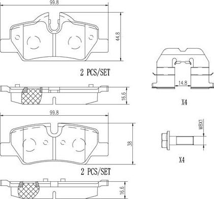 Brembo P06090N - Brake Pad Set, disc brake autospares.lv