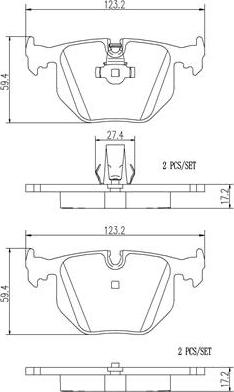 Brembo P06044N - Brake Pad Set, disc brake autospares.lv