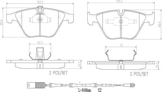 Brembo P06045N - Brake Pad Set, disc brake autospares.lv