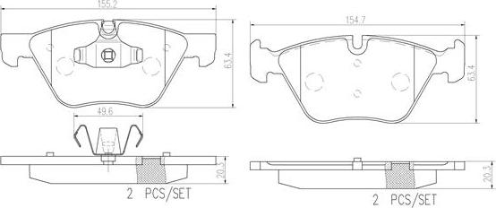 Brembo P06040N - Brake Pad Set, disc brake autospares.lv